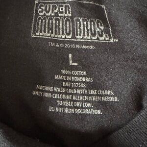 Nintendo Super Mario Bros. Black Tee with White Print
